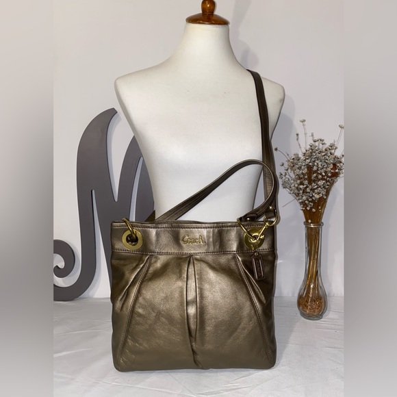 Coach Handbags - *COACH* Coach Metallic Bronze Leather Crossbody Bag Purse